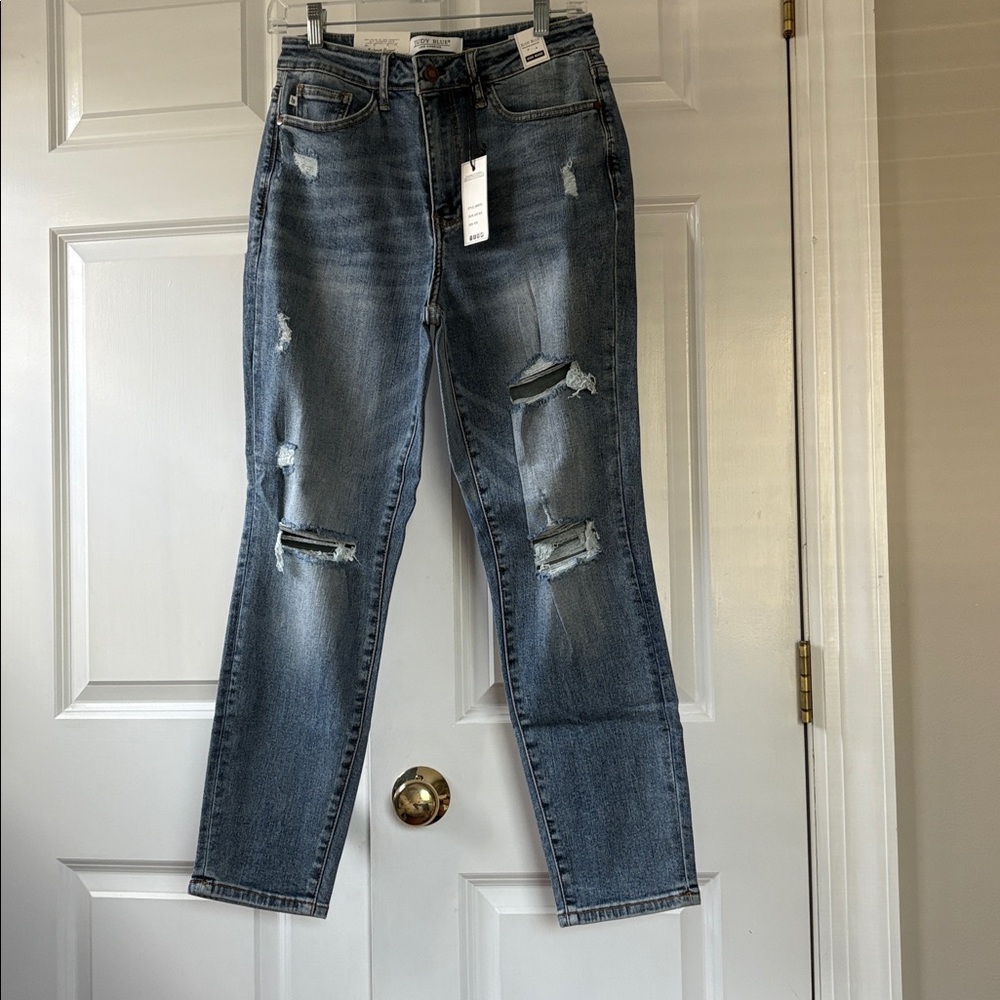 Distressed Blue Jeans